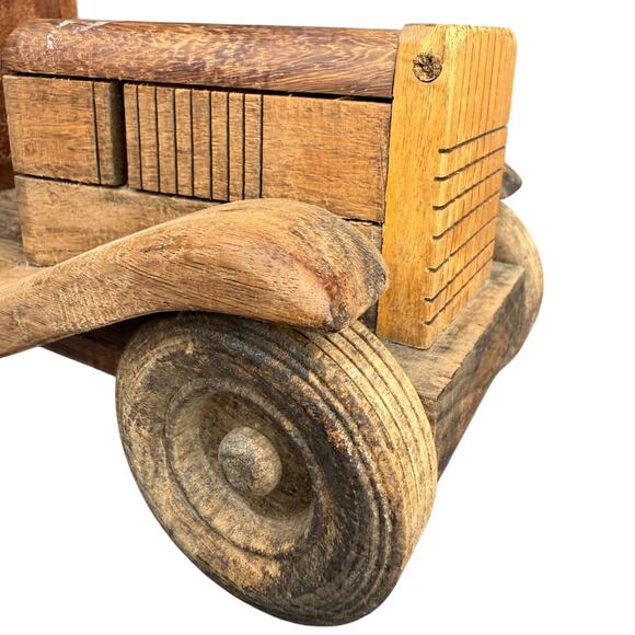 Vintage Handmade Wooden Toy Truck Rustic Car Collectible Decor 13.5" - Picture 3 of 10